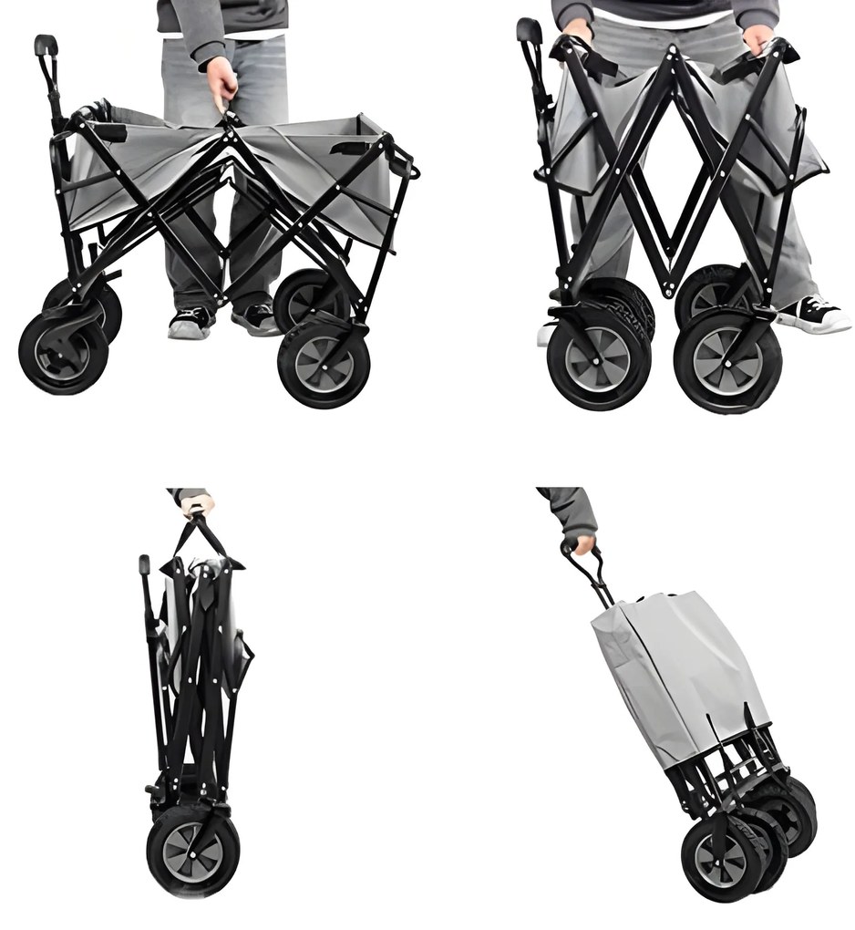Skladací transportný záhradný vozík - červený 47x105 cm MultiGarden