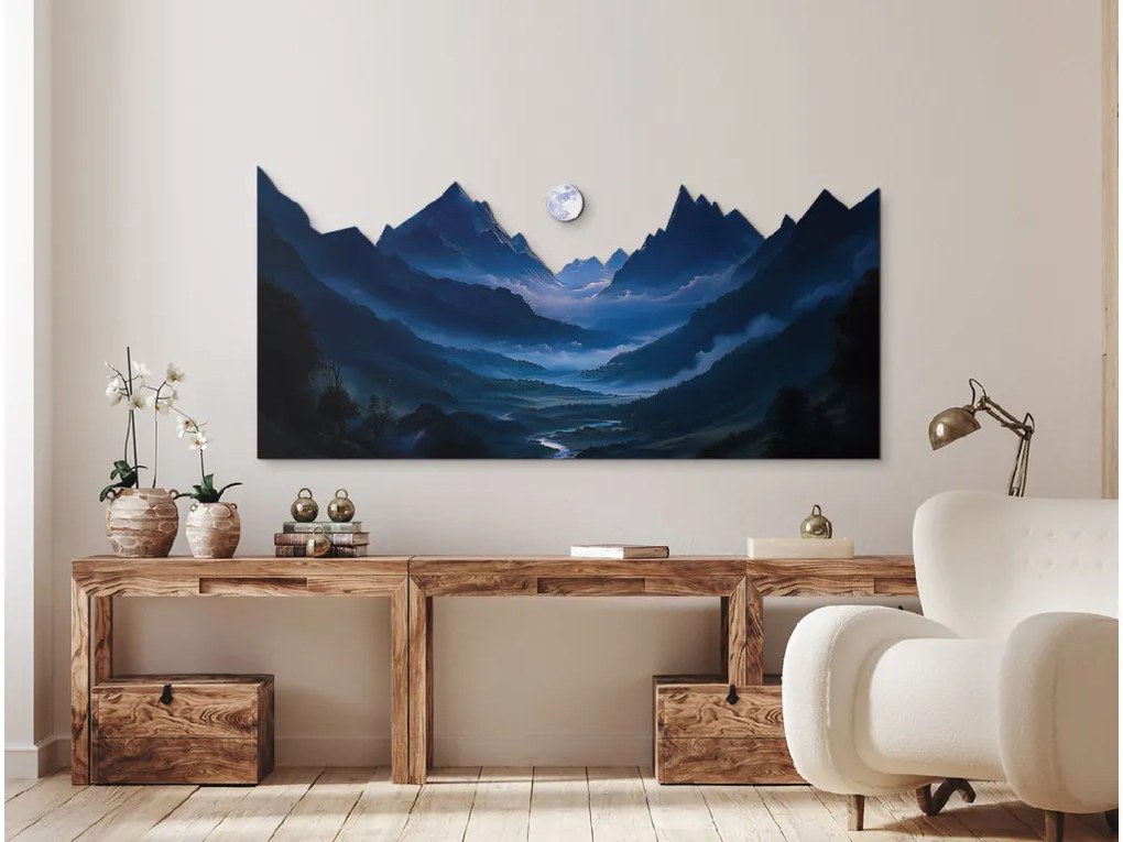 drevko | Obraz Mesiac nad horami 35 x 75 cm