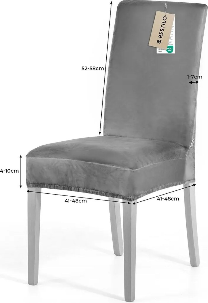 Restilo Napínací poťah na stoličku Sento tmavozelená, 48 x 48 x 58 + 10 cm, súprava 6 ks