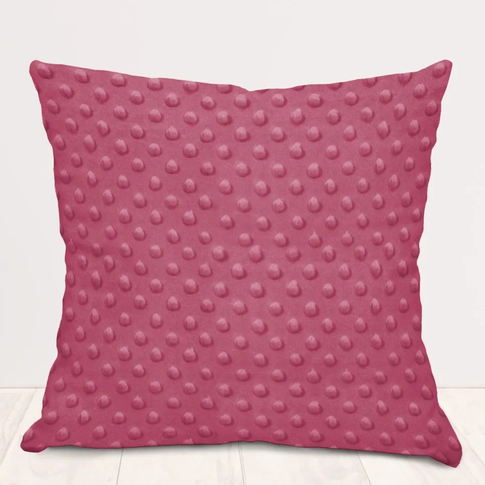 Biante Detská obliečka na vankúš Minky TOP 3D bodky MKP-057 Ostružinová 50 x 50 cm
