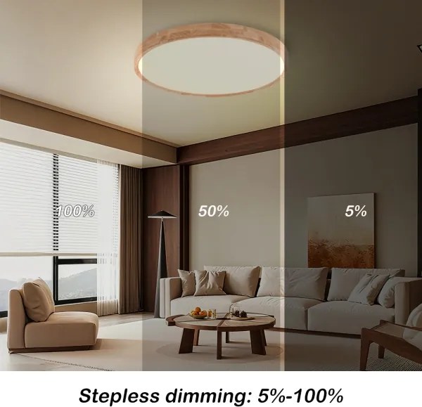 Brilagi - LED Stmievateľné svietidlo WOODROUND LED/40W/230V 3000-6000K priemer 60 cm+DO