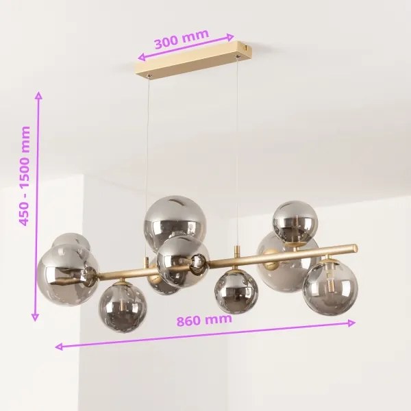 Brilagi - LED Luster na lanku MILLA 10xG9/3W/230V zlatá/dymová