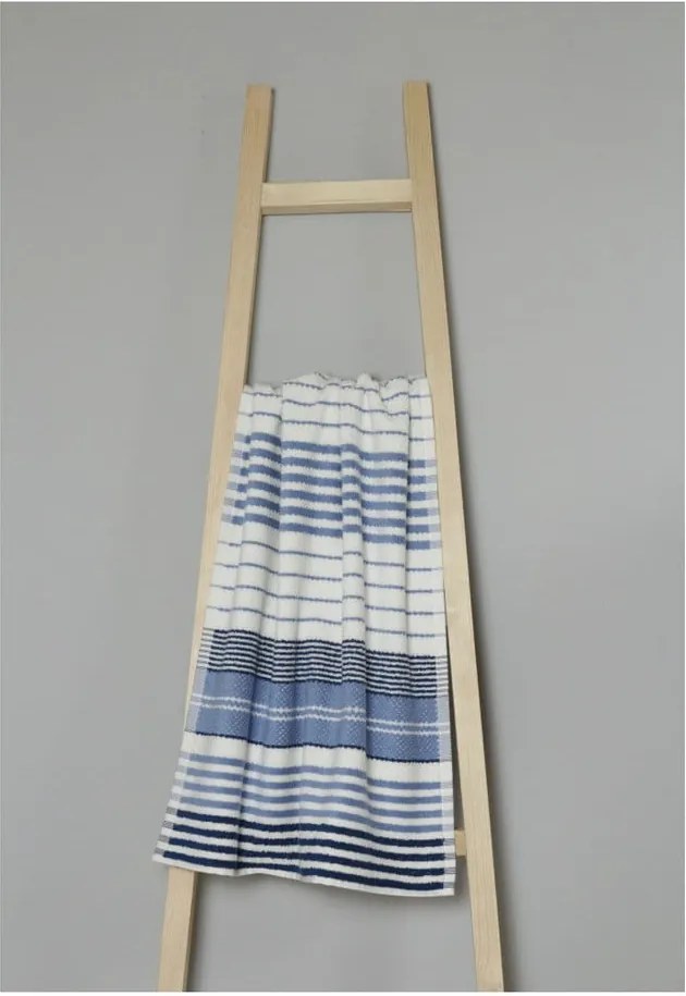 Modro-biely bavlnený uterák My Home Plus Spa, 50 × 90 cm