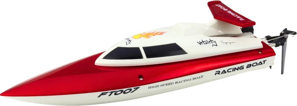 LEAN Toys Vitality Motorový čln FT007 na diaľkové ovládanie RC 1:16 bielo-červený