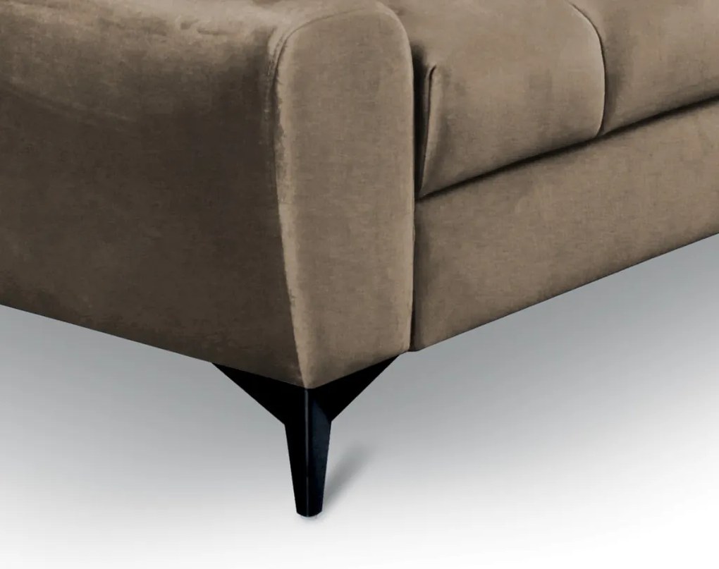 Rohová sedacia súprava Paris, svetlo hnedá látka, pravý roh