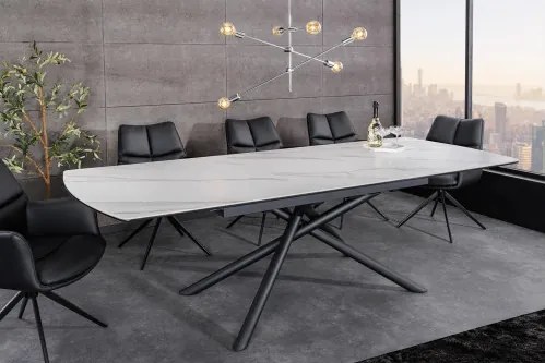 Rozkladací jedálenský stôl Mikado 46495 180/230x90cm Ceramik white marble - Komfort-nábytok