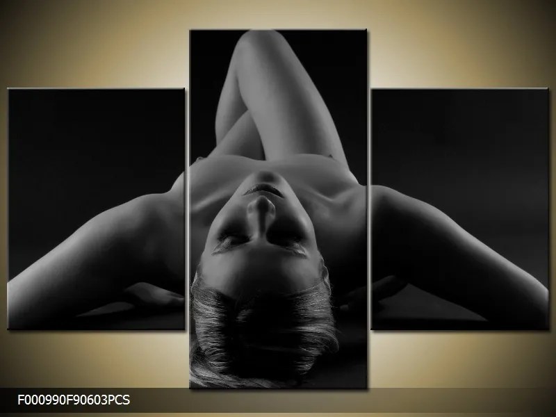 Obraz na plátne Čiernobiela žena, 3 dielne 90x60cm 60,8 €