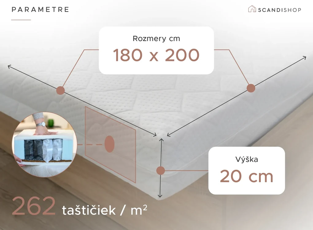 Kokosový matrac COCO MAXI 20 cm 180 x 200 cm Ochrana matraca: BEZ chrániča matraca