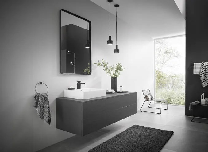 Hansgrohe Vernis Shape, umývadlová batéria s výpustom, EcoSmart, čierna matná, HAN-71561670