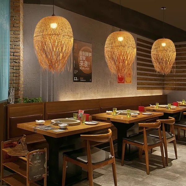 Immax 08271L - Luster na lanku HILO 1xE27/40W/230V pr. 45 cm bambus