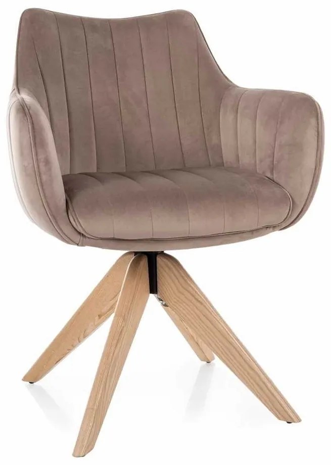 Jedálenská stolička Azalia D Velvet, béžová / dub