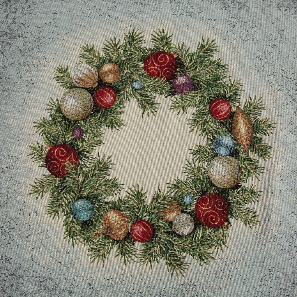 VIANOČNÝ GOBELÍNOVÝ OBRUS PINE 100X100 CM VZOROVANÁ