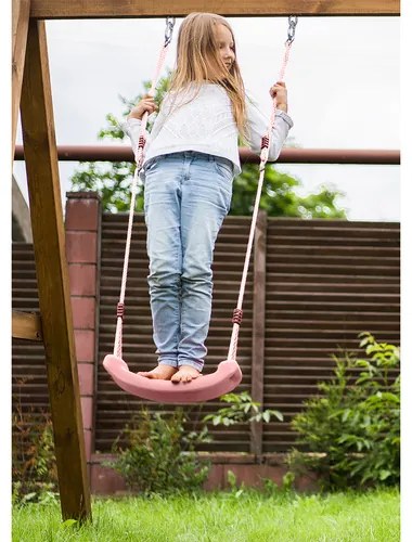 Detská záhradná hojdačka na lanách ružová
