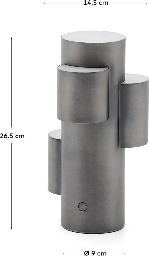 Čierna kovová LED stolová lampa so stmievačom (výška 26,5 cm) Adrina – Kave Home