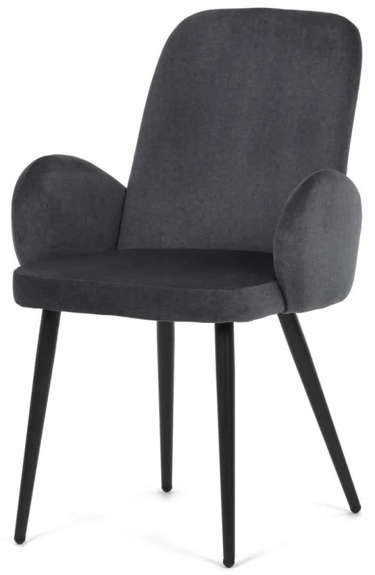 Židle jídelní, šedá, samet matný, DCL-X7129 GREY2