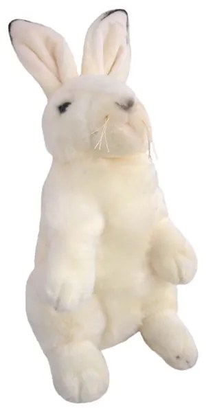 Plyšový zajac sediaci biely 13464
