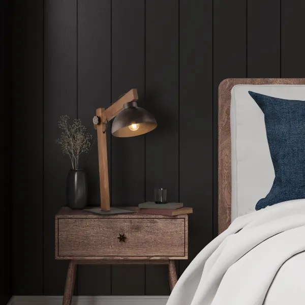 Stolná lampa OSLO 1xE27/15W/230V orech/hnedá