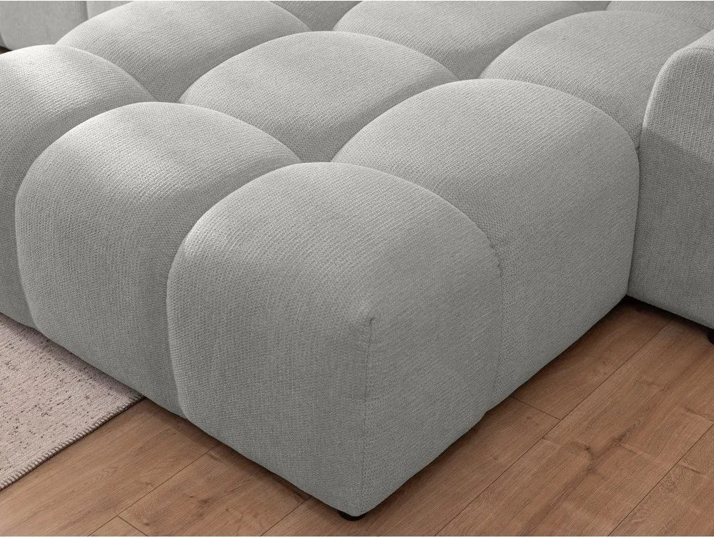 Svetlosivá rohová pohovka (pravý roh/s leňoškou) Albane – Ropez