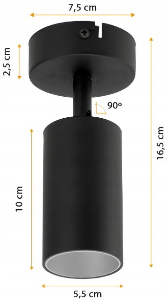 BERGE LED stropné svietidlo VIKI SILVER - 1xGU10 - čierne