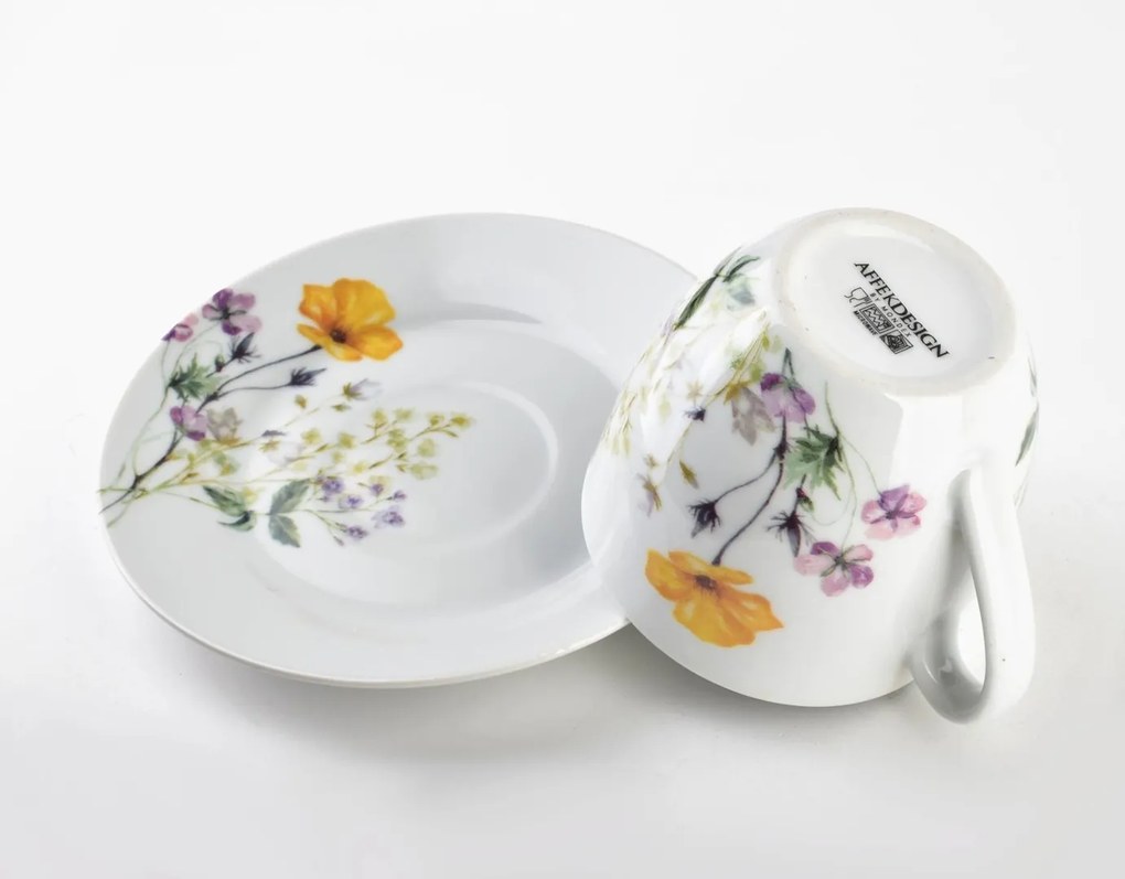 Porcelánová šálka s podšálkou Joy Spring 250 ml sada 6ks
