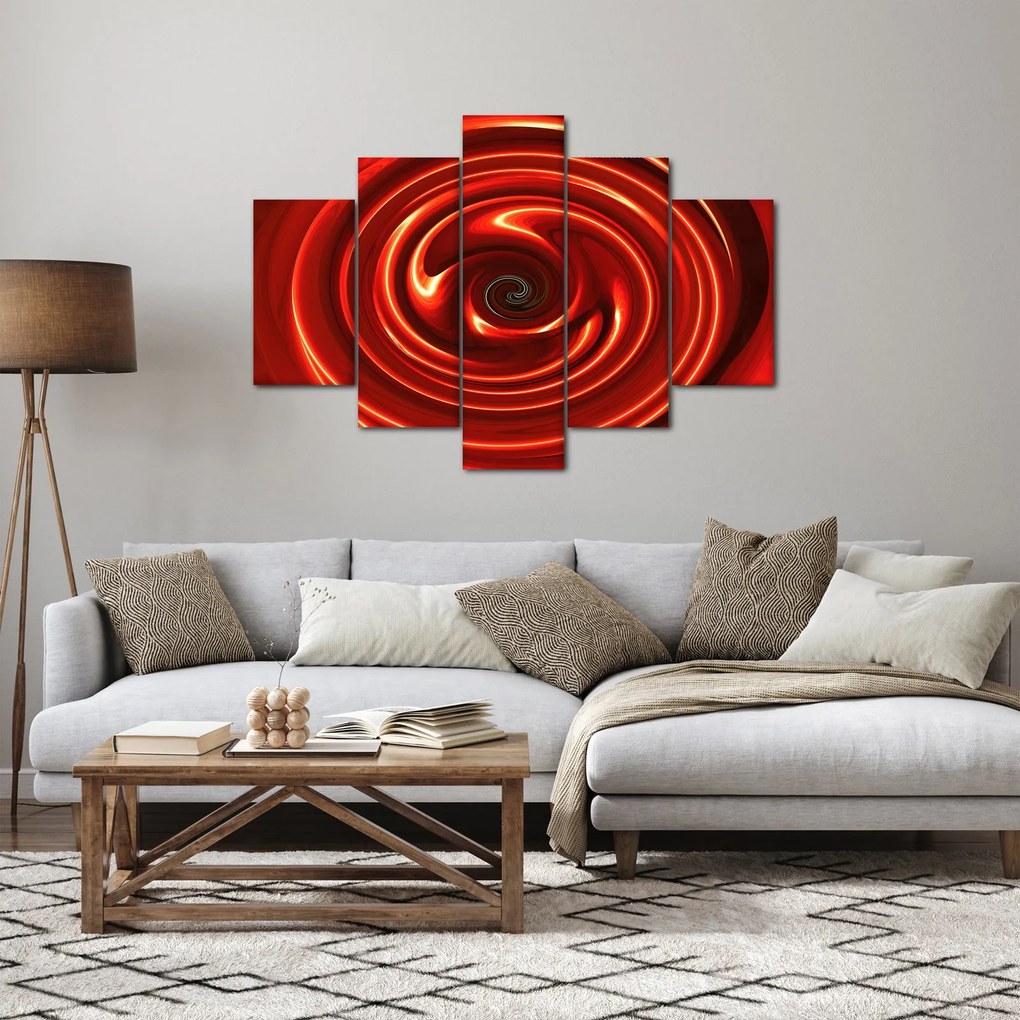 Abstraktný obraz - červená špirála (150x105 cm)