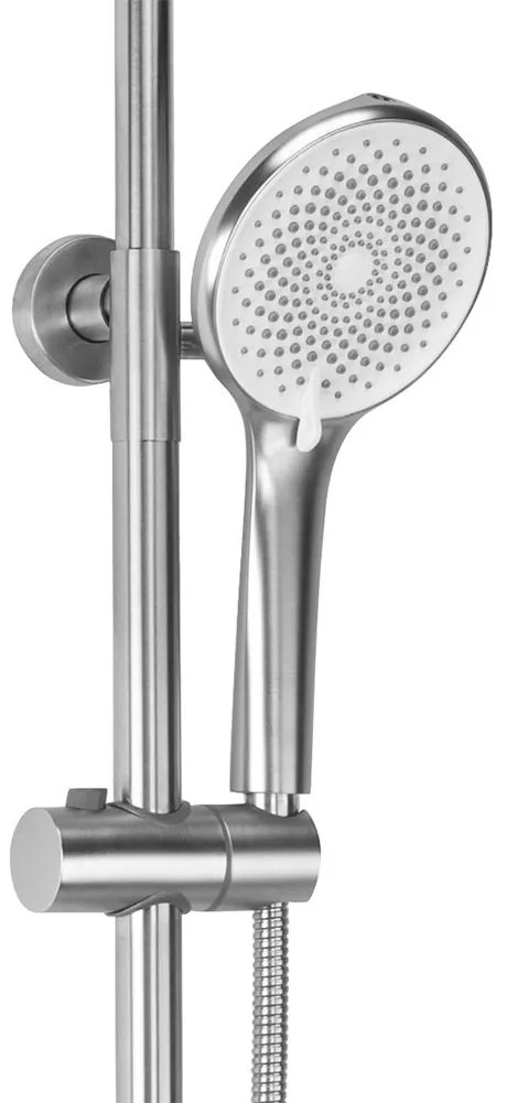 Rea Foss, sprchový set s ručnou a hlavovou sprchou, brúsená oceľ, REA-P5646