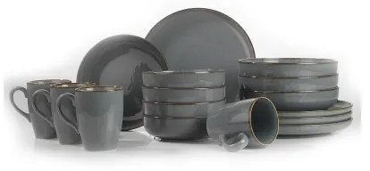 Jedálenská súprava 16 ks sivá/porcelán