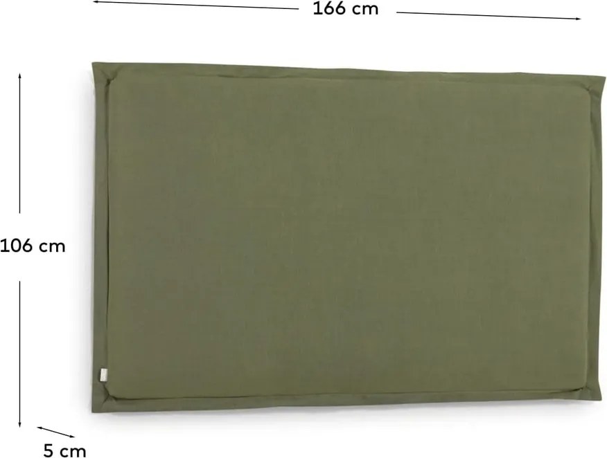 Zelené čalúnené čelo postele 166x106 cm Tanit – Kave Home