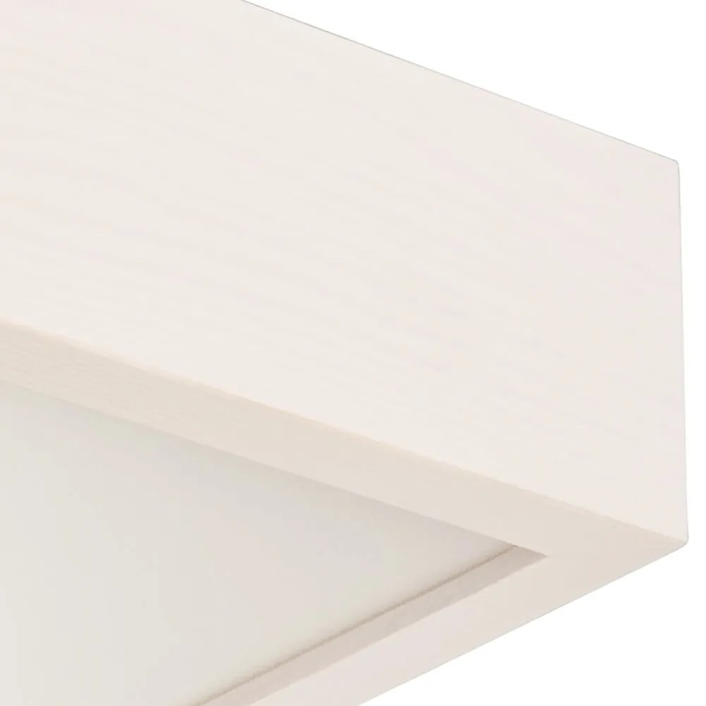 Biele štvorcové stropné svietidlo Lamkur Plafond, 37,5 x 37,5 cm