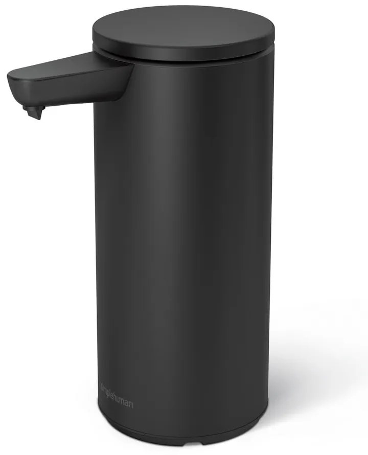 Čierny bezdotykový oceľový dávkovač mydla 266 ml – simplehuman