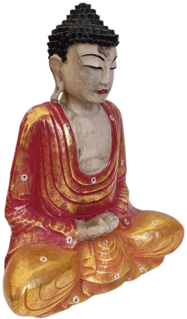 Buddha červeno zlatý 1 45 cm