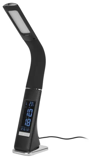 Livarno home Stolná LED lampa s integrovanými hodinami (čierna) (100368888)