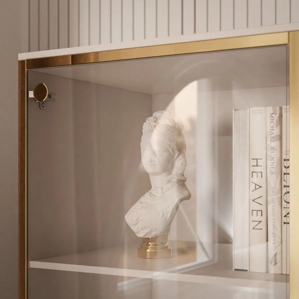 VITRÍNA NESSIE KAŠMÍR + ZLATÁ NA NOŽIČKÁCH 45 x 194 cm