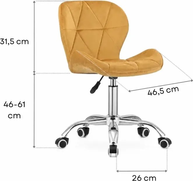 Vintino Otočná stolička AVOLA velvet - žltá