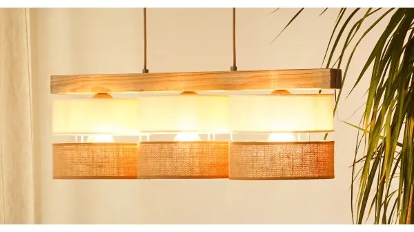 Brilagi - Luster na lanku FOREST 3xE27/15W/230V borovica/béžová/krémová