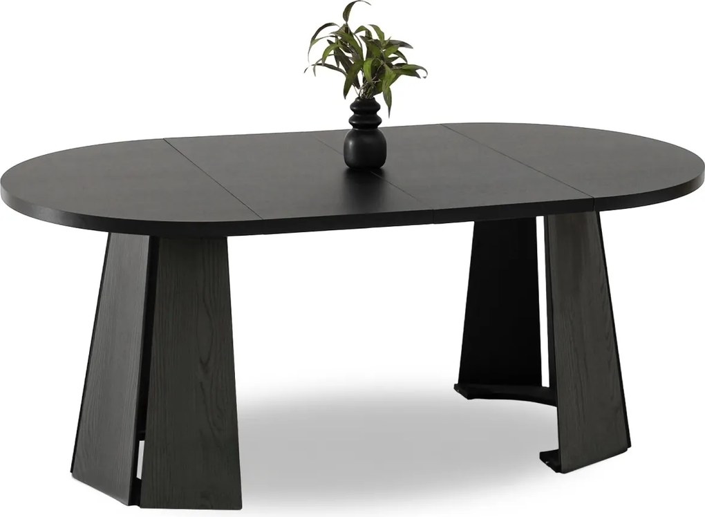 Rozkladací jedálenský stôl ORHAN čierny 100 - 180 cm