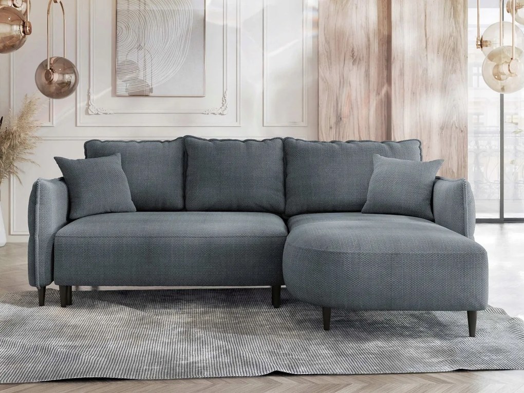 Rohová sedačka Evorde (svetlomodrá) (s úl. priestorom) (p)