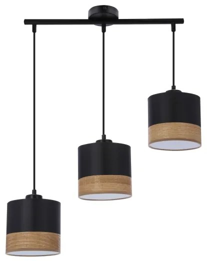Luster na lanku PORTO 3xE27/60W/230V čierna/hnedá