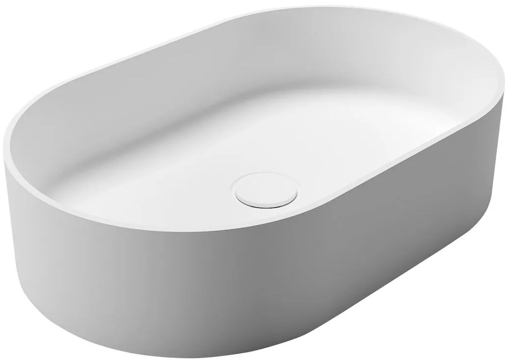 Sapho Sapho, THIN umývadlo na dosku, Rockstone, 55x35cm, biela matná, WN205