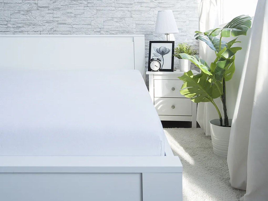 XPOSE® Jersey plachta Exclusive na vysoký matrac - biela 200x220 cm