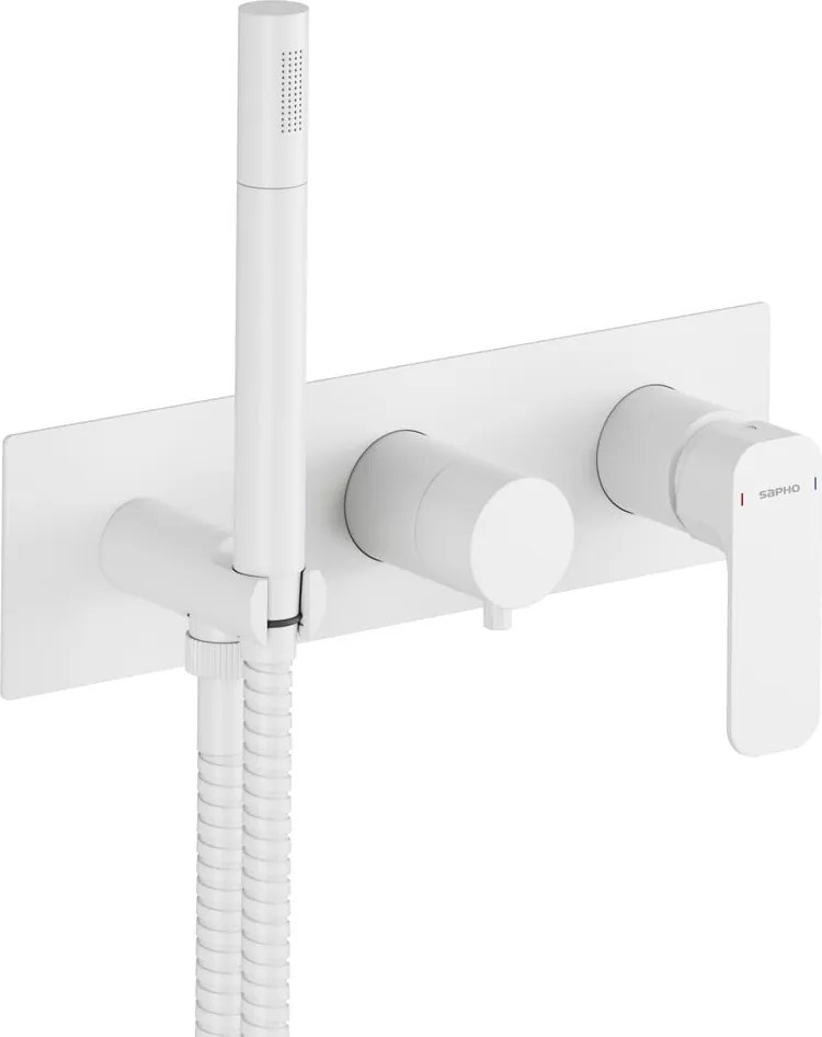 Biela podomietková sprchová batéria (3 výstupy) Spy – Sapho