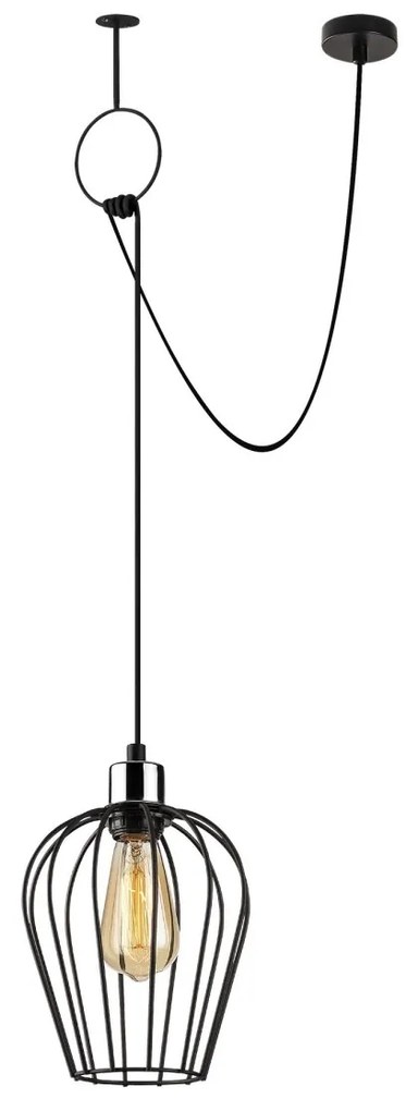 Závesné svietidlo Tel VI čierne