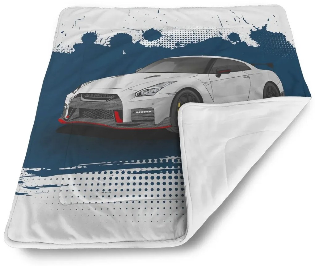 Sablio Deka pre bábätko Nissan GTR 35 Modrý - 90x120 cm