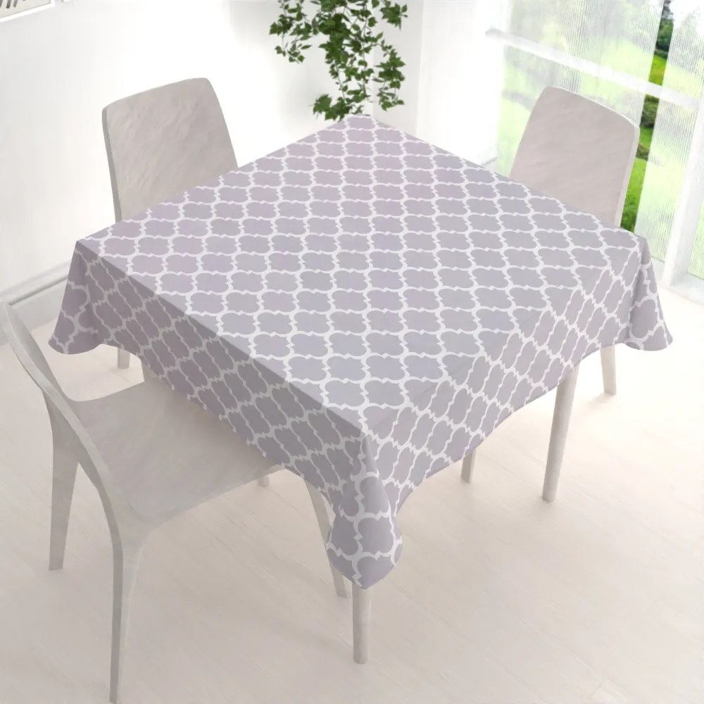 Biante Bavlnený štvorcový obrus Sandra SA-188 Sivé Maroko 130x130 cm