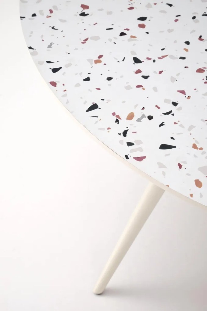 Jedálenský stôl Aramis 120 cm terrazzo biely