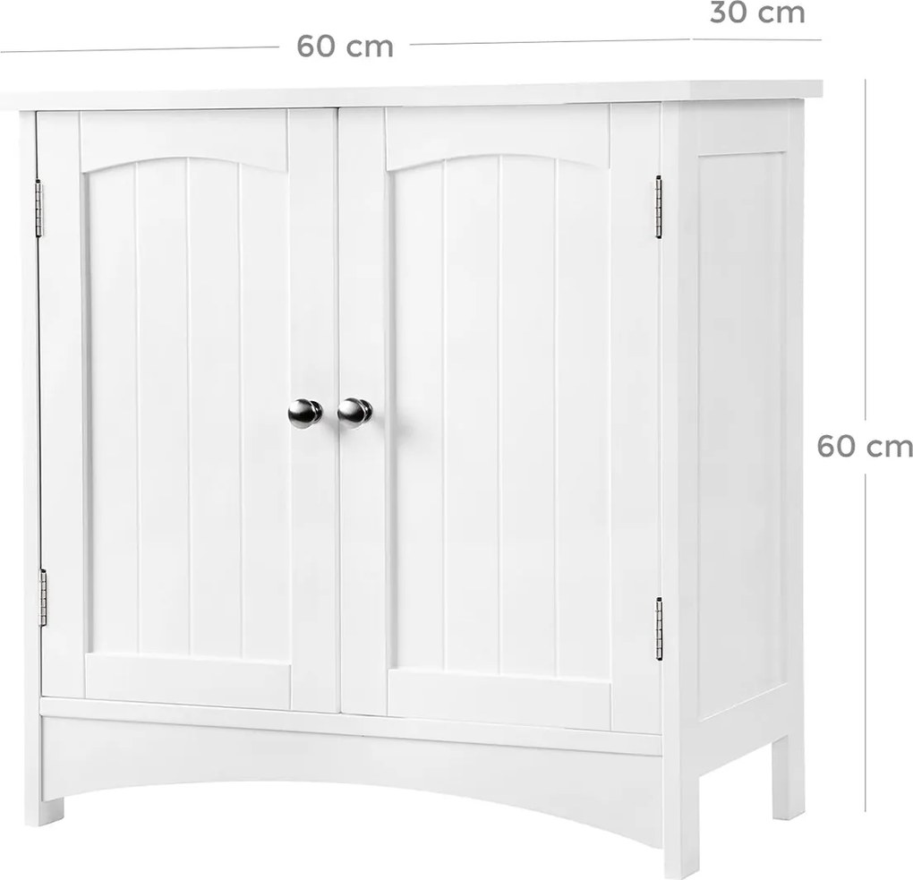 Kúpeľňová skrinka pod umývadlo, biela