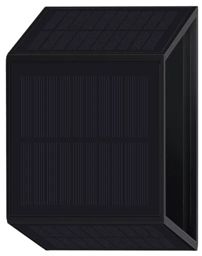 LED Solárne nástenné svietidlo WINGS LED/2W/1200 mAh 3,7V 3000K IP54 čierna