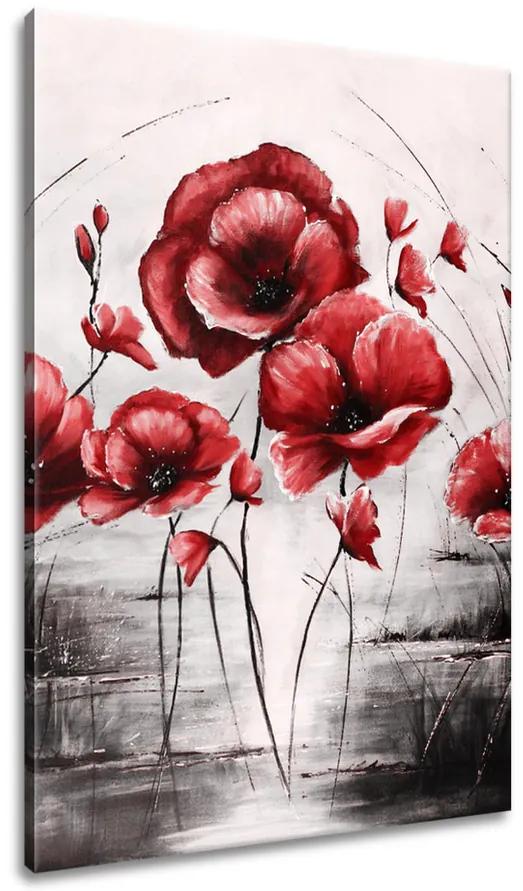 Gario Ručne maľovaný obraz Červené Vlčie maky Veľkosť: 100 x 70 cm