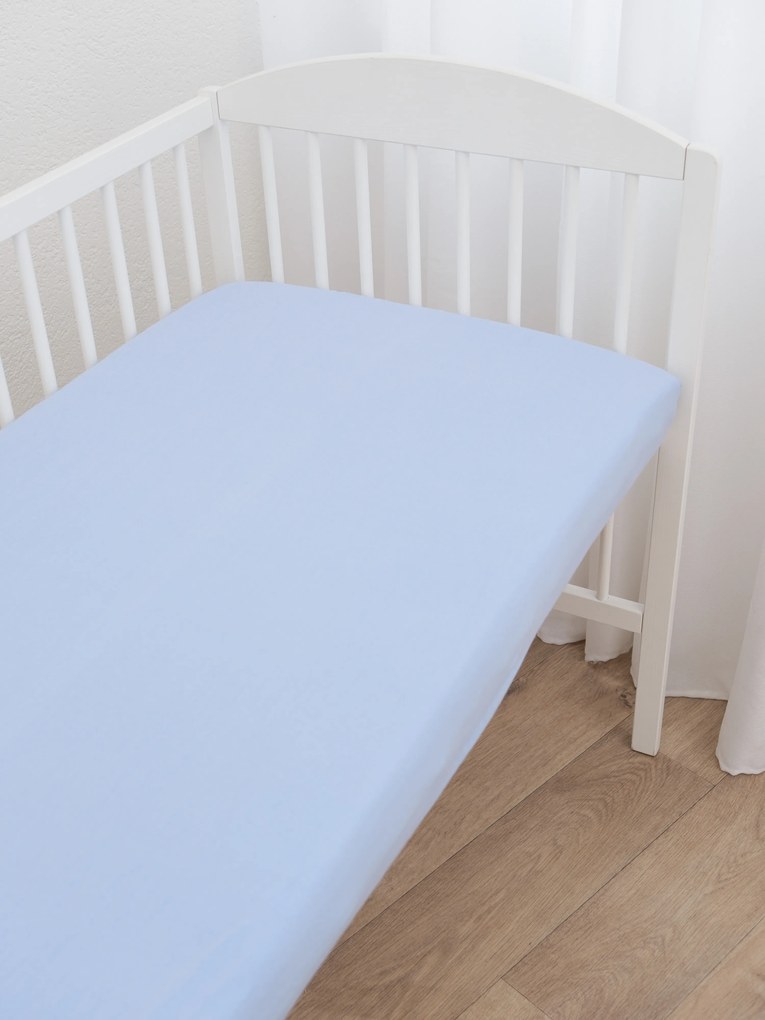 Jersey plachta do postieľky Classic 70 x 140 cm – svetlo modrá