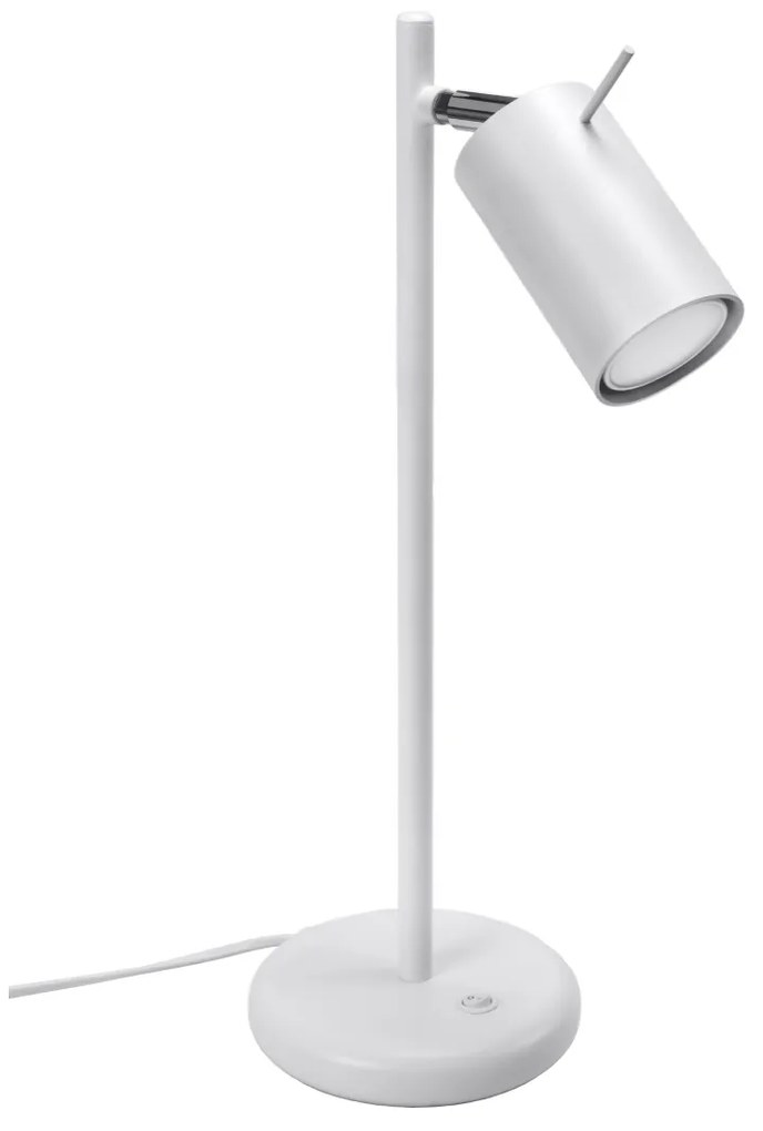 Stolná lampa Ring, 1x biele kovové tienidlo